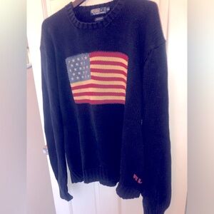 Vintage Men’s Ralph Lauren American Flag Sweater XXL 🇺🇸